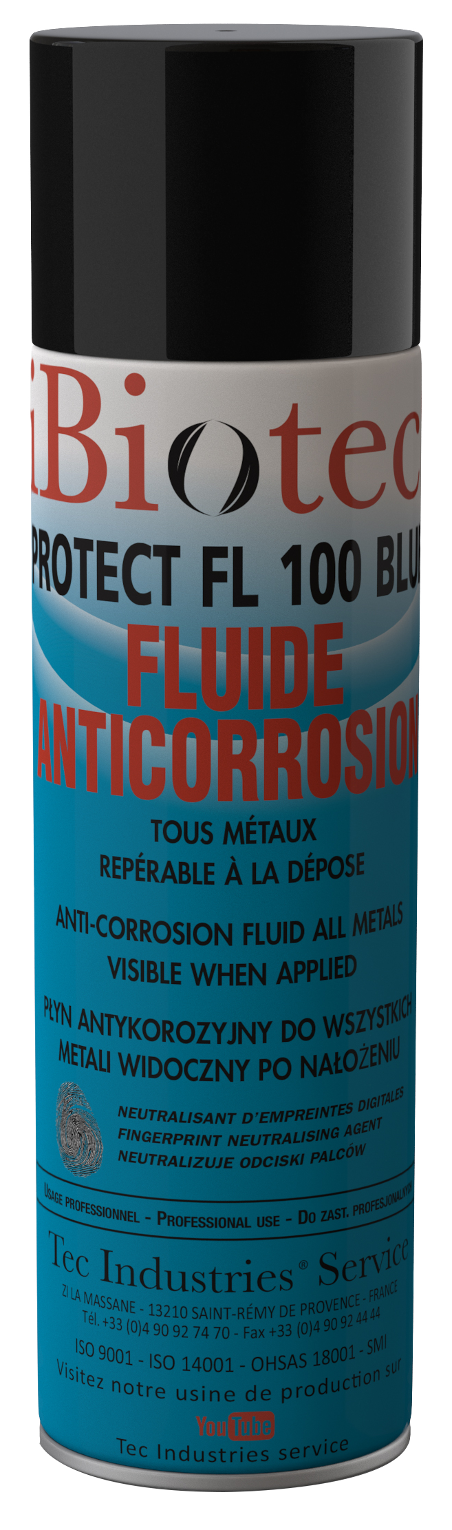 Fluide pour protection anticorrosion longue duree, penetrant, composants et moules a geometrie complexe. Protect FL 100 Blue visible a la depose. aerosol protection, aerosol protection, anti corrosion protection, anti corrosion, acier protection, anti corrosion, aluminium protection, anti corrosion moules, protection anti corrosion, stockage protection, anti corrosion transport. Fournisseurs produits anticorrosion. Fabricants produits anticorrosion. Aerosol anticorrosion. Protection anticorrosion. Anticorrosion. Anticorrosion aluminium. Anticorrosion metaux. Fluide anticorrosion. Dewatering. Fluide dewatering. Fluide water repellent. Fluide chasse l’eau. Fluide anti-humidite. Aerosols techniques. Aerosols maintenance. Fournisseurs aérosols. Fabricants aérosols. Produit maintenance industrielle